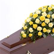 Rose and Carnation Casket Spray - Yellow 3ft