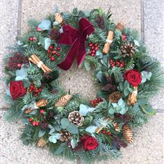Making Scents Crimson Red Door Wreath