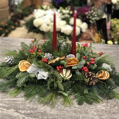Table arrangement with Two Candles 