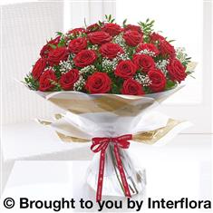 Extra Large Happy Anniversary Heavenly Red Rose Hand-tied