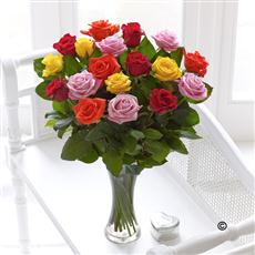 Large Elegant Mixed Rose Vase Arrangement