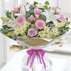 Large Happy Birthday Country Garden Hand-tied with Balloon