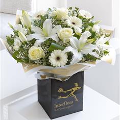 Large White Radiance Hand-tied with Chocolates
