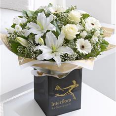 White Radiance Hand-tied with Chocolates