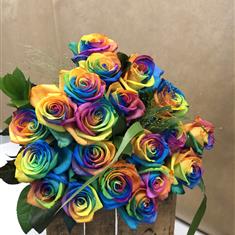 20 Rainbow Roses