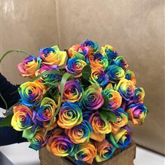 30 Rainbow Roses