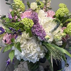 Hydrangea, Roses, Viburnum and Clematis Hand tied 