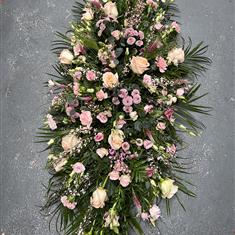 Large Pale Pink Coffin Spray 