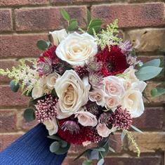 Champagne and Burgundy Bridal Bouquet