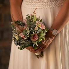 Green and Pale Pink Bouquet