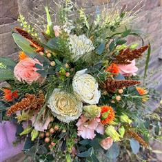 Orange and Peach Bridal Bouquet 