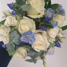 Pale Blue and White Bouquet