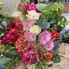 Pink and Red Bridal Bouquet