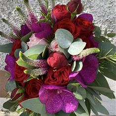 Red and Cerise Bridal Bouquet 