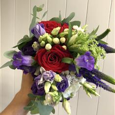 Red, Purple and White Bouquet 