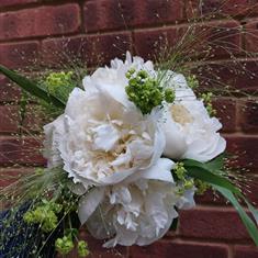 White Open Peony Bouquet