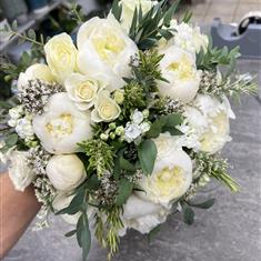 White Peony and Rose Bouquet 