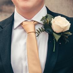 White Rose and Foliage Buttonhole 