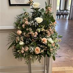 Peach and White pedestal 