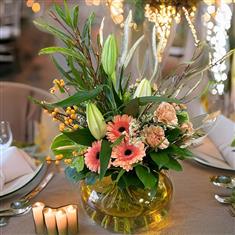 Modern Green and Peach Vase 