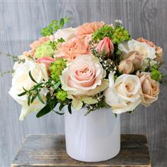 Peach Avalanche Rose Table Arrangement 