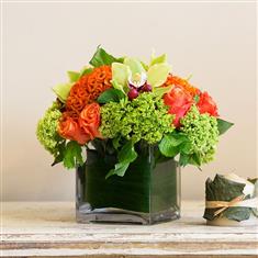 Table Arrangement Orange and Green Luxury