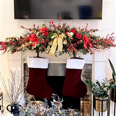 Christmas Fireplace Arrangement