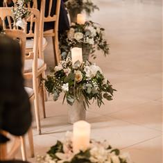 White and Cream Aisle Arrangement 