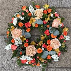 Bright Orange and White Wreath