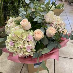 Garden Rose and Hydrangea Bouquet 
