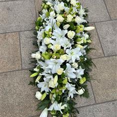 Lily, Viburnum and Orchid Coffin spray 