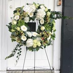 Luxury White Standing Wreath Tribute