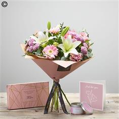 Mothers Day Gift Set - Lily Lace, Chocs, Card &amp; Candle