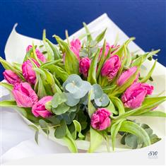 Pink Parrot Tulip Hand-Tied