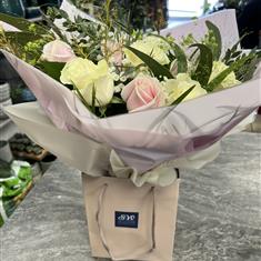 White and Pink Rose Bouquet