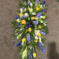 Yellow, White and Blue Coffin Spray 