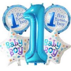 Balloon Bouquet - 1st Birthday Baby Boy (Large)