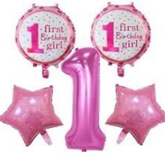 Balloon Bouquet - 1st Birthday Baby Girl (Large)