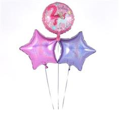 Balloon Bouquet - 2nd Birthday Pink &amp; Lilac Starlight 