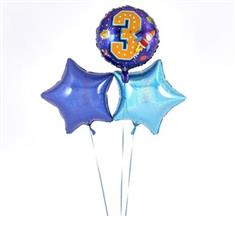 Balloon Bouquet - 3rd Birthday Starlit Sky