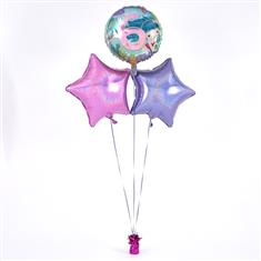 Balloon Bouquet - 6th Birthday Pink &amp; Lilac Starlight