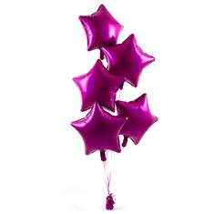 Five Star Balloon Bouquet Magenta Pink