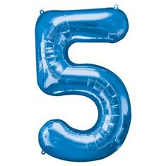 Large Blue 5 Balloon