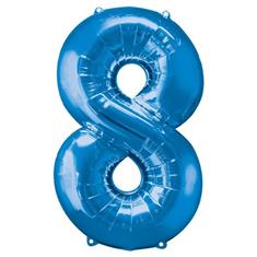 Large Blue 8 Balloon