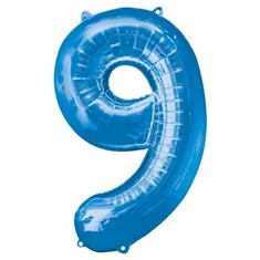 Large Blue 9 Balloon