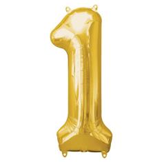 Large Gold 1 Balloon