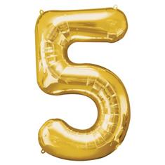 Large Gold 5 Balloon