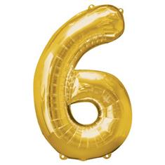 Large Gold 6 Balloon