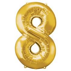 Large Gold 8 Balloon