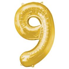 Large Gold 9 Balloon